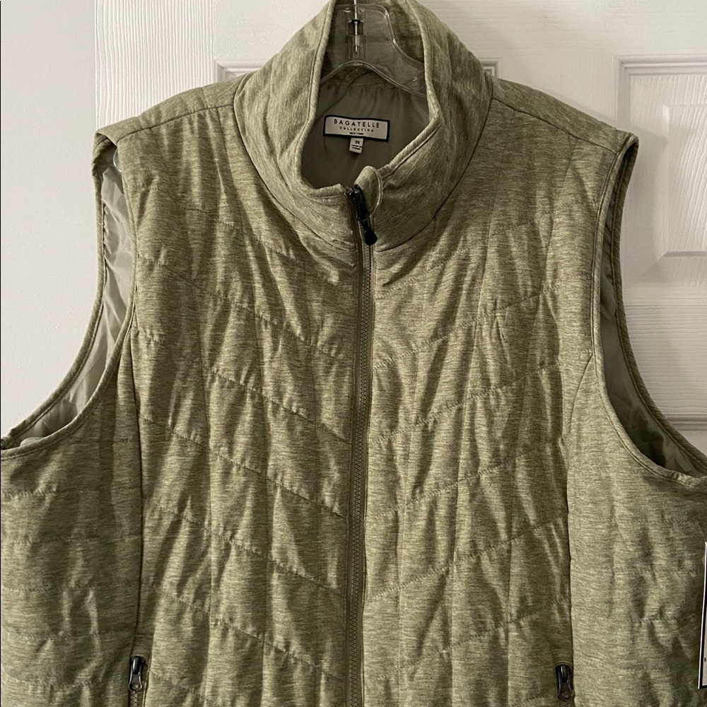 BAGATELLE Weatherproof Olive Quilted Vest size 3X brand new two front pockets - Picture 4 of 12